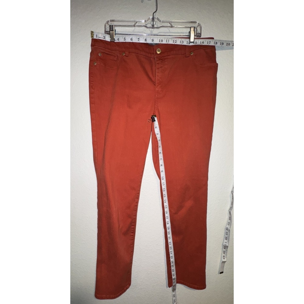 Chicos  Women's So Slimming Jeans Size 2 Chicos 12US Deep Coral  Burnt Orange - Picture 11 of 16